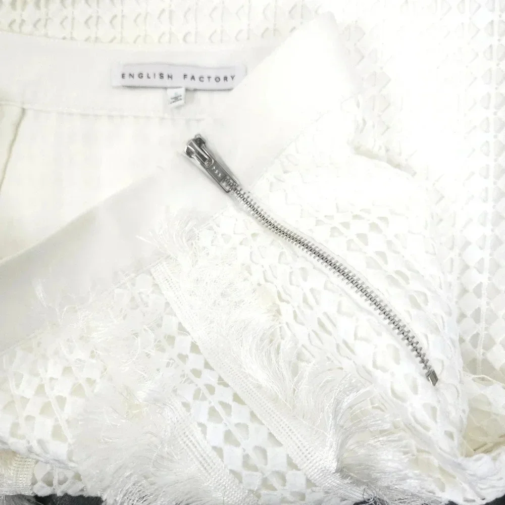 English Factory Skirt Fringe Eyelet S